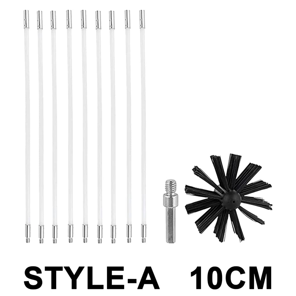 Kit de nettoyage de cheminée flexible 150 mm – Brosse et tige de nettoyage de cheminée à long manche
