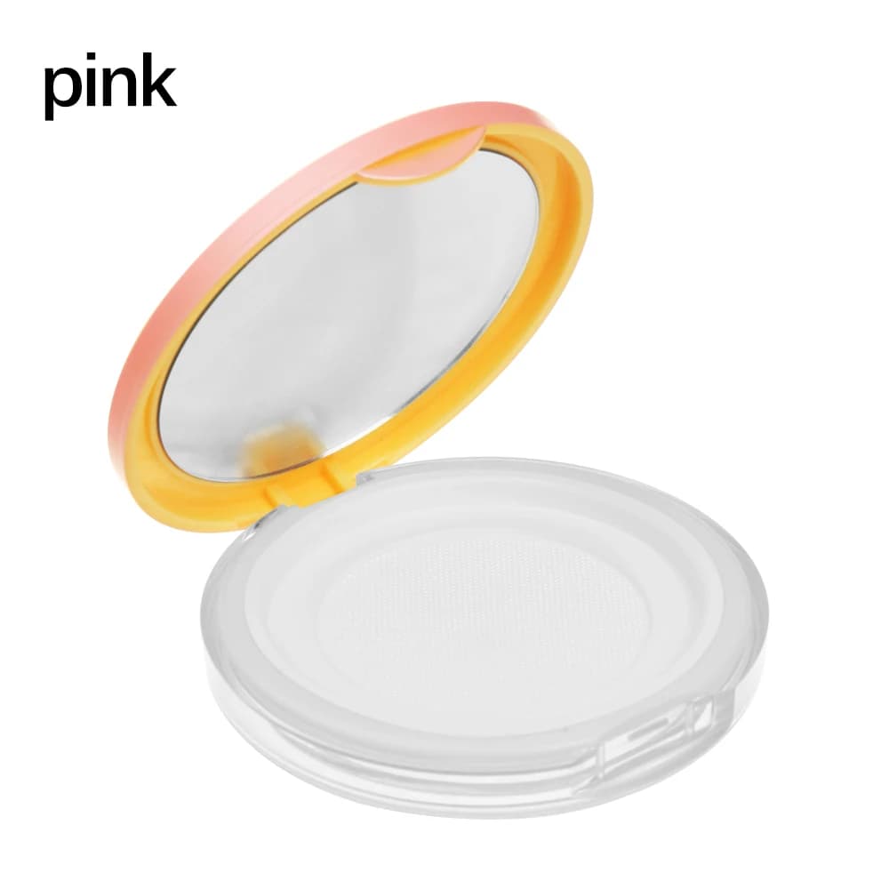Boîte à poudre portable avec bouffée, conteneur compact réutilisable africain avec miroir, cosmétiqu
