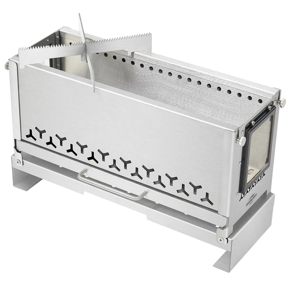 Soomloom Portable 0.5 unité feu de camp fosse en acier inoxydable poêle à bois pour tente cuisson ba