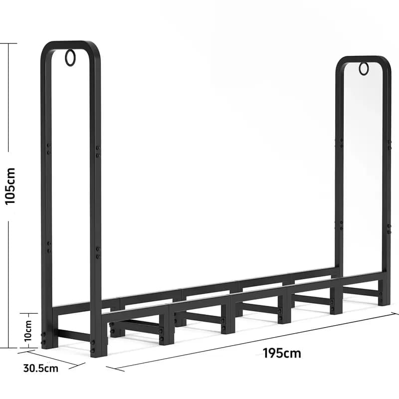 Support de rangement réglable robuste en métal pour bûches de bois, 4ft, 8ft, 6.4ft, 5.2ft, pour foy