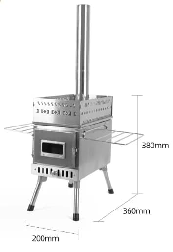 Poêle à bois Portable en acier inoxydable, prix d'usine, poêle de tente de Sauna avec cheminée longu