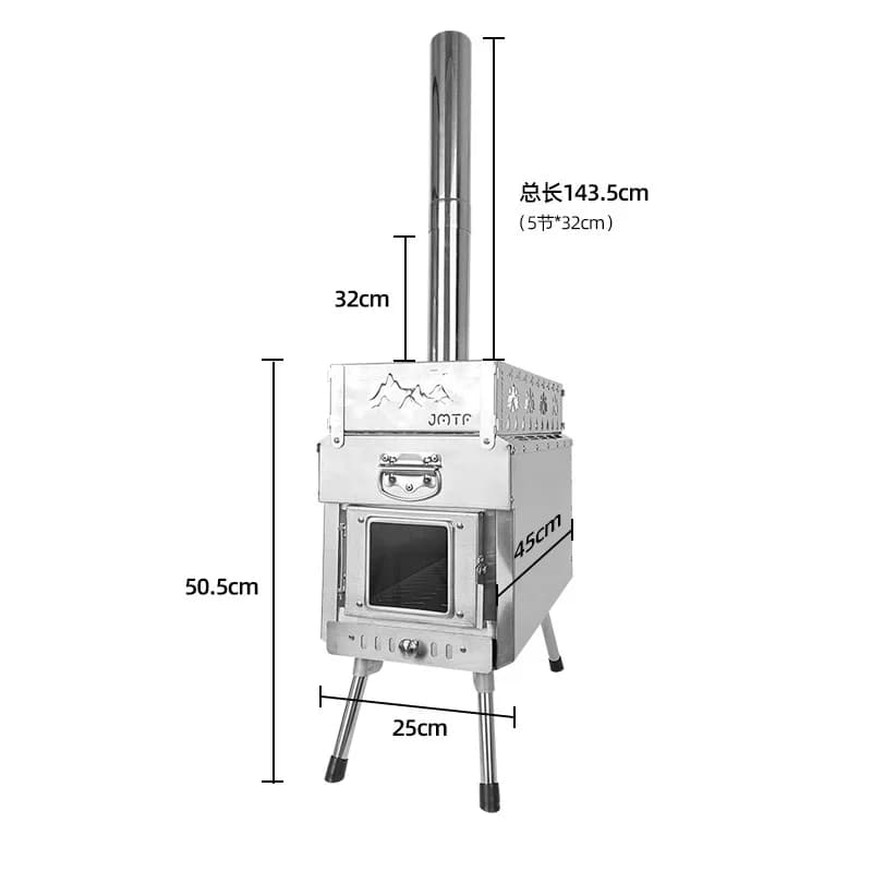 Poêle à bois de chauffage Portable en acier inoxydable 2025, poêle de tente extérieure pliante pour 
