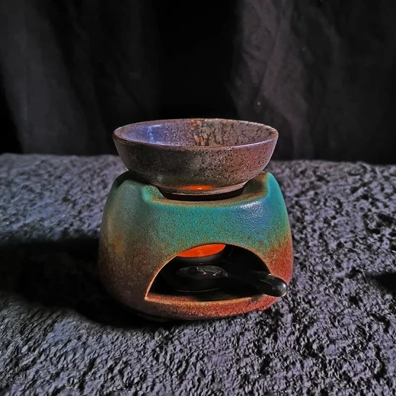 Réchaud à thé rétro 3 en 1, Eva d'encens à huile, lampes d'aromathérapie essentielles en céramique, 