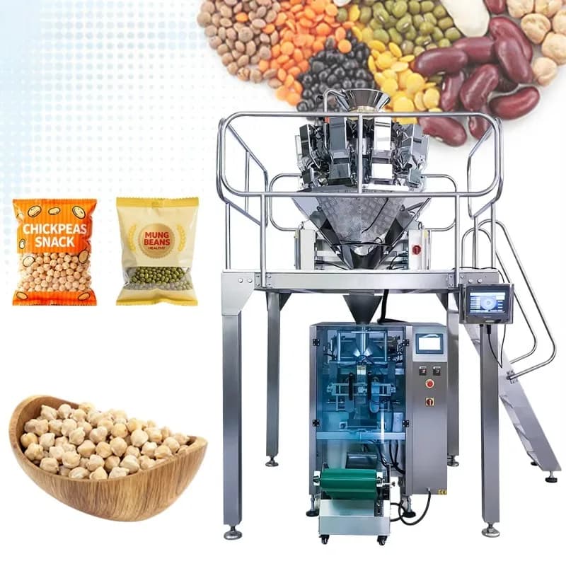 Machine d'emballage verticale VFFS pour céréales, granulés, légumineuses, lentilles, haricots, noix 