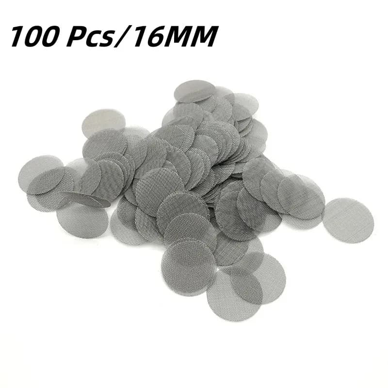 Filtres pour tuyaux de fumée en acier inoxydable, 100 pièces/500 pièces, écrans argentés, filet en m