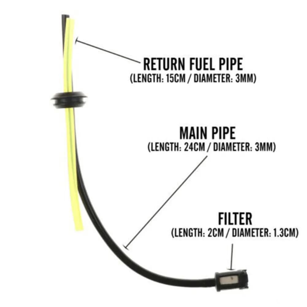 Tuyau de carburant avec filtre de réservoir et passe-fil pour utilisation essence, construction ABS,
