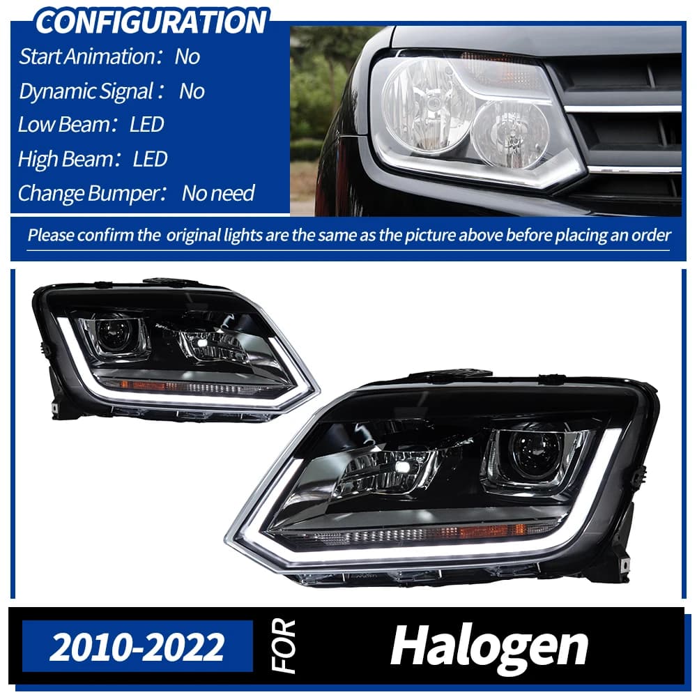 Feux de voiture pour VW AMAROK phare LED 2010-2020 AMAROK lampe frontale Drl Signal dynamique lentil