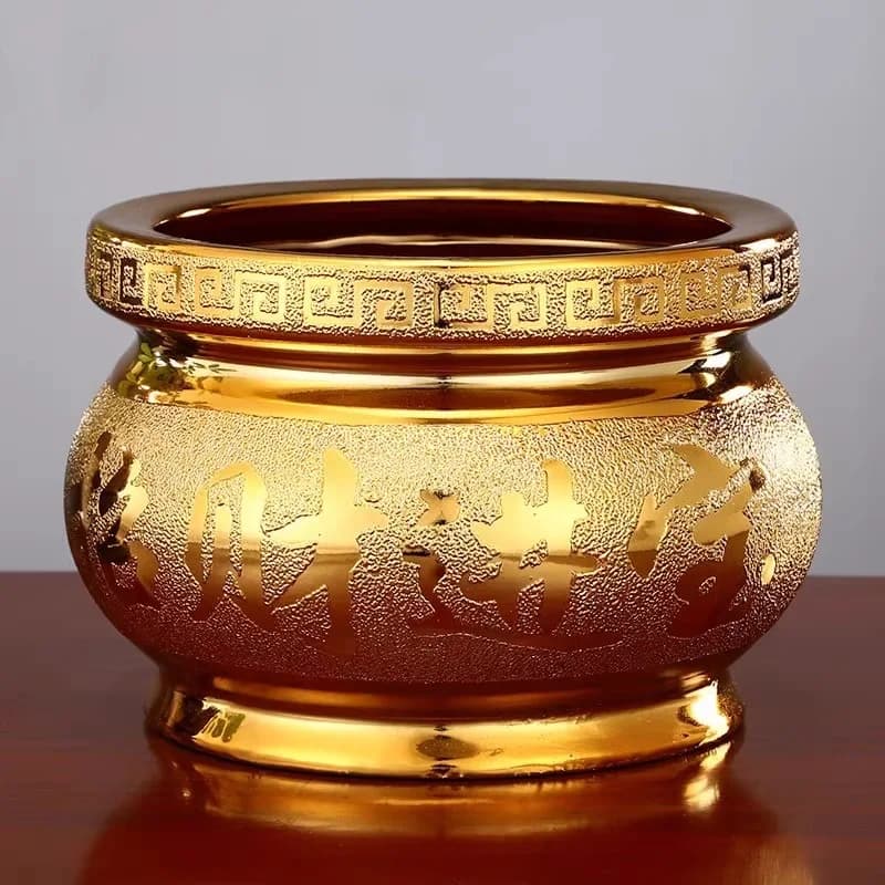 Brûleur d'encens en céramique style chinois Ge Kiln, four de prospérité en sable doré pour la salle 