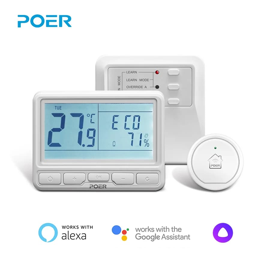 POER Smart WiFi Thermostat sans fil Programmable régulateur de température ambiante Alexa chaudière