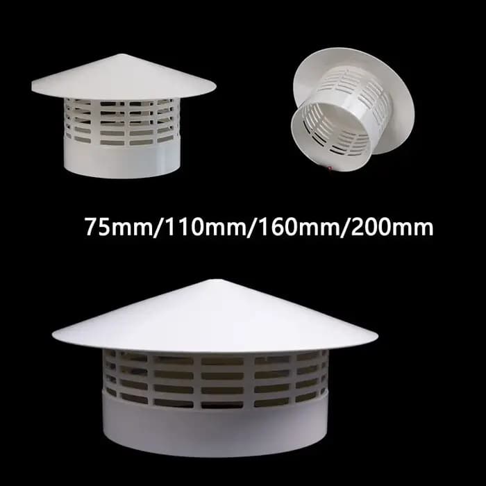 Grille d'Aération de Toit en PVC de 75/110/160/200mm