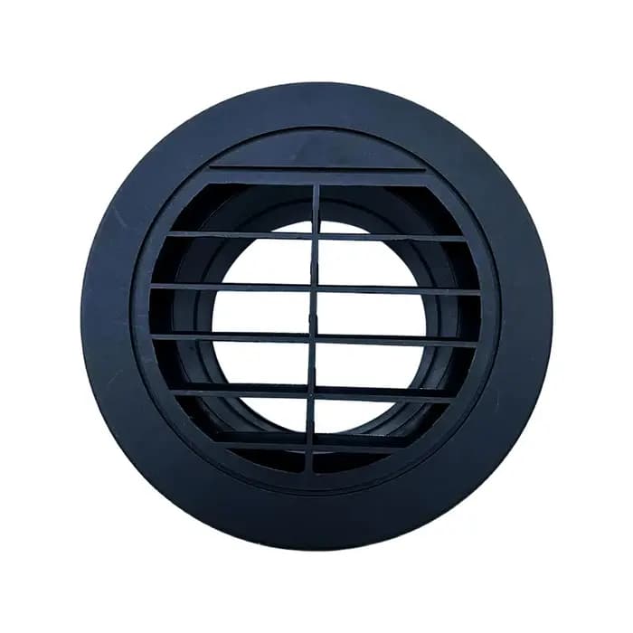 Connecteur de conduit de chauffage au diesel rotatif Noir Plat rond Sortie d'aération pour voiture camion fourgon camping-car - Tailles 42mm 60mm 75mm 90mm