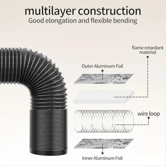 4 tuyaux de ventilation en aluminium : conduits CVC résistants aux fuites pour un usage polyvalent ventilateur d'air