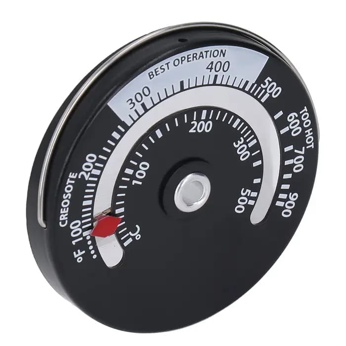 Thermomètre de poêle magnétique 0‐500 ℃ Jauge de thermomètre de haute précision de plaque d'alliage d'aluminium pour le thermomètre de cheminée