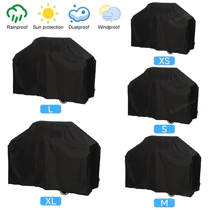Housse de protection noire étanche pour barbecue en plein air