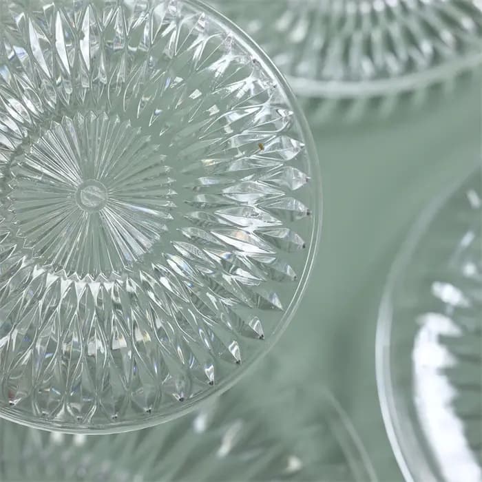 Assiette de fruits transparente pour collations et bonbons