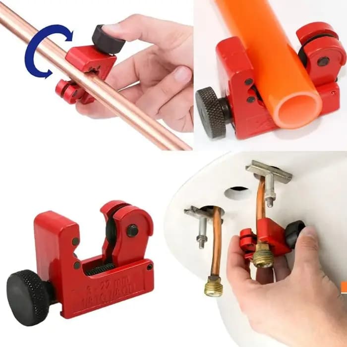 Mini coupe-tube en cuivre réglable 1/8 - 7/8'' (3-22 mm) pour cuivre, métal, plastique, laiton, acier inoxydable fin