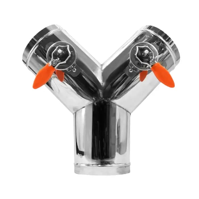 Vanne de régulation manuelle en acier inoxydable SY à 3 voies pour conduit