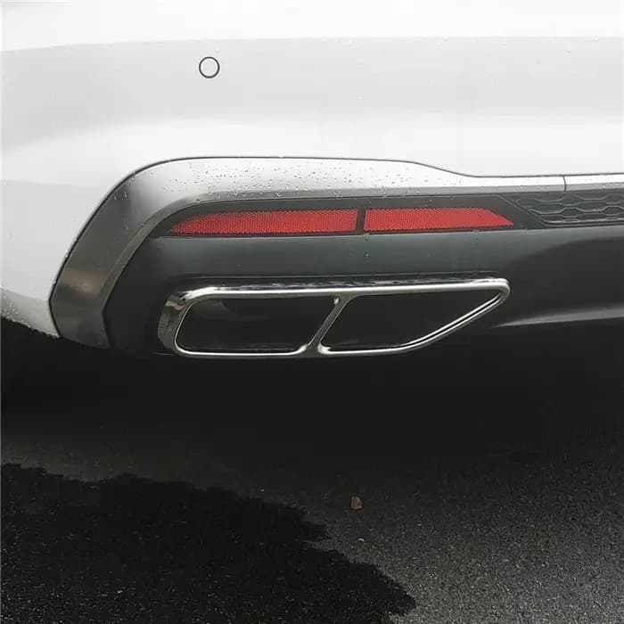Garniture de couverture modifiée de tuyau de gorge de queue d'acier inoxydable pour Audi A4 B9 A5 2020 2021 cadre de décoration de tuyaux d'échappement de voiture
