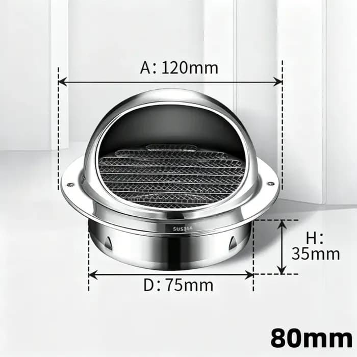 Grille de ventilation en acier inoxydable pour conduit d'évacuation mural et de plafond, anti-oiseau