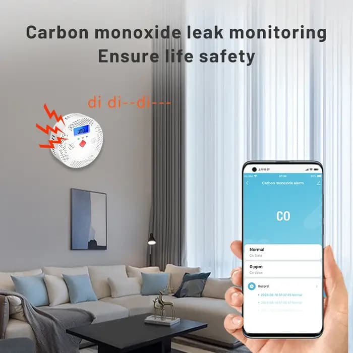 Détecteur de monoxyde de carbone intelligent Tuya