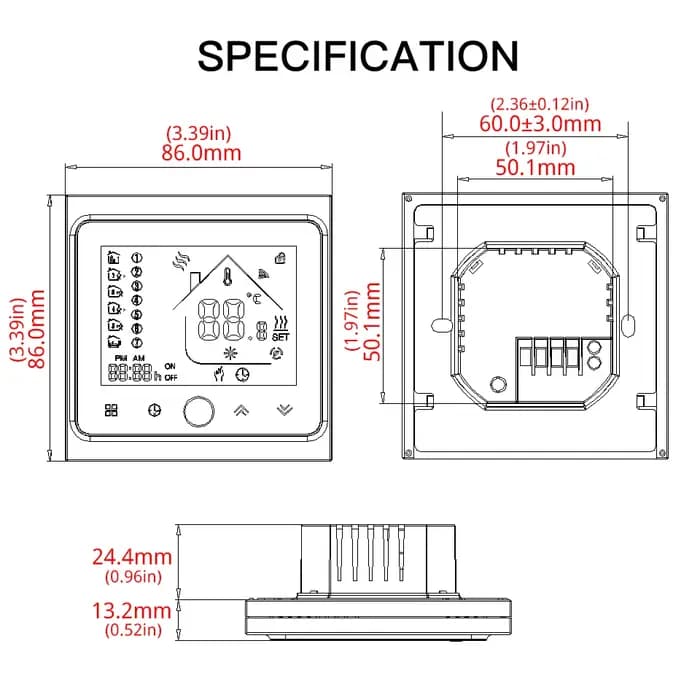 Thermostat intelligent WiFi Moes pour le contrôle de la température du chauffage au sol (eau/électricité) et de la