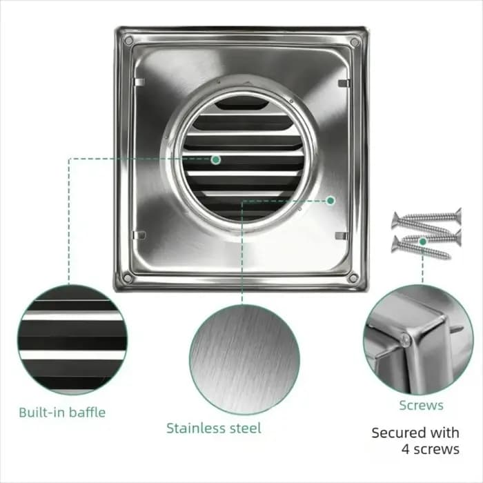 Grille d'aération de sécheuse en acier inoxydable durable