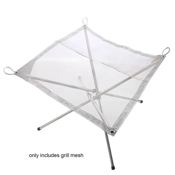 Filet de foyer portable durable pour le camping en plein air, barbecue, foyer en acier, support de jardin, montage rapide, filet de barbecue de camping