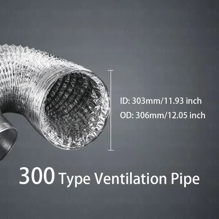 Tuyau de ventilation en aluminium crypté pliable de 200/250/275/300/350 mm