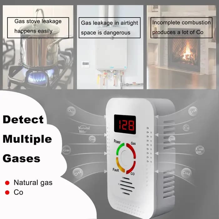 Détecteur de monoxyde de carbone CO et de gaz naturel