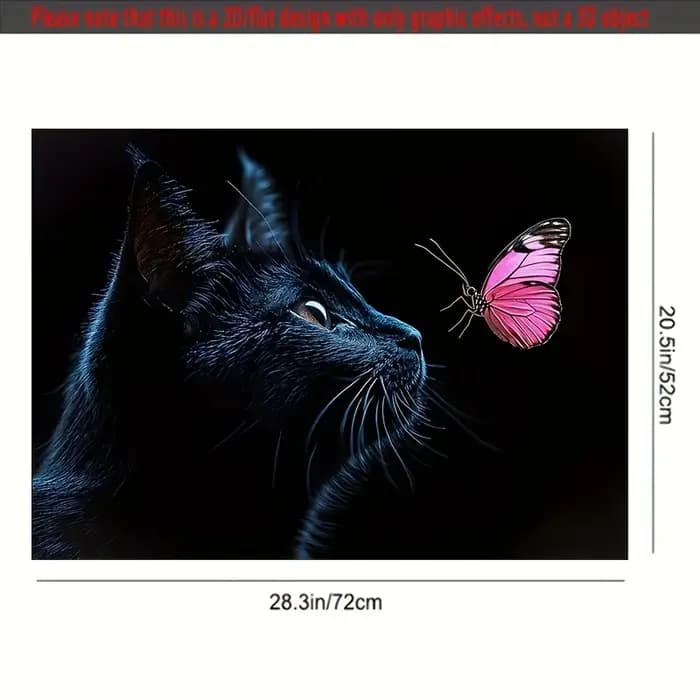 Tapis de poêle chat et papillon noir – Protecteur en caoutchouc antidérapant résistant à la chaleur pour dessus de verre
