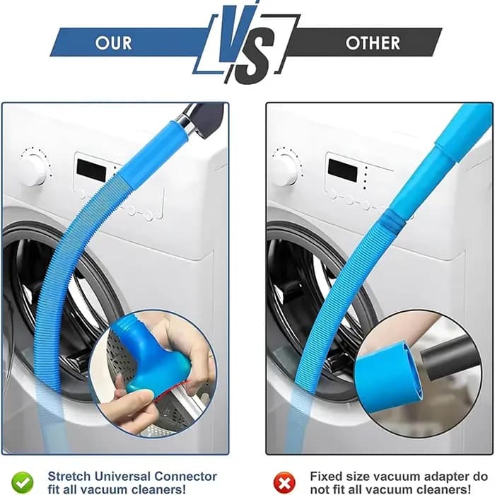 B64B-pour l'élimination des peluches sèche-linge nettoyeur d'évent fixation universelle du tuyau d'aspirateur brosse de nettoyage en profondeur pour conduits bouchés