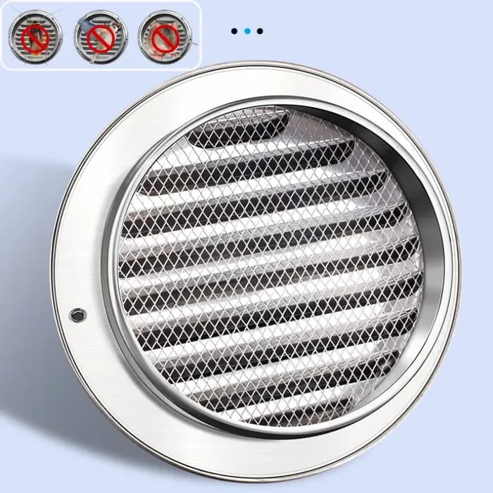 Grille de ventilation en acier inoxydable pour conduit d'évacuation mural et de plafond