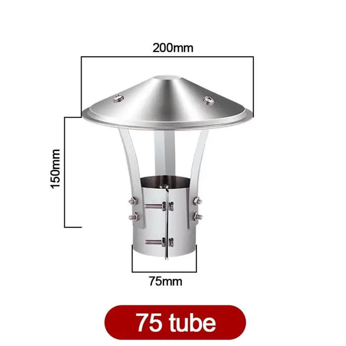 Capot de ventilation pour tuyau de poêle en acier inoxydable 75-160 mm, sortie d'air murale extérieu
