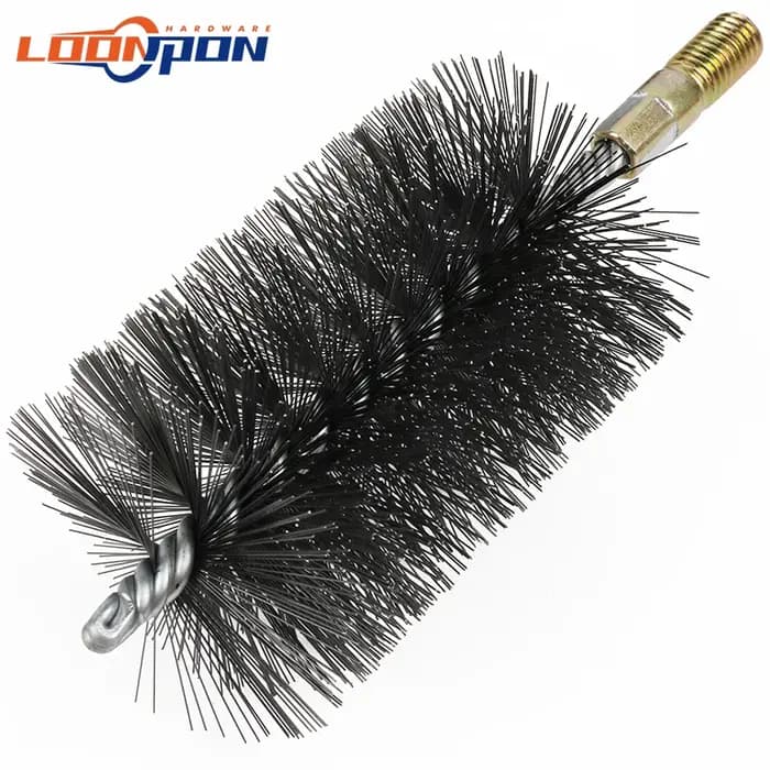 Loonpon 18-75mm fil brosse métallique poignée en métal tuyau nettoyage cheminée