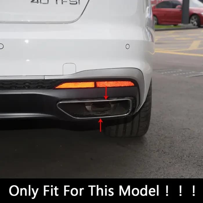 Garniture de couverture modifiée de tuyau de gorge de queue d'acier inoxydable pour Audi A4 B9 A5 2020 2021 cadre de décoration de tuyaux d'échappement de voiture