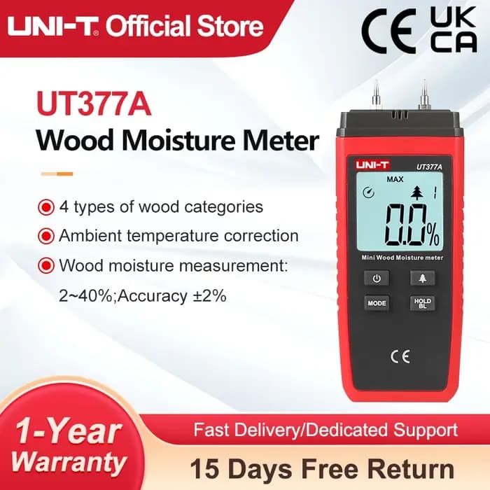UNI-T UTino 7A Numérique Bois Humidimètre Hygromètre Humidité Testeur pour Papier Contreplaqué Bois